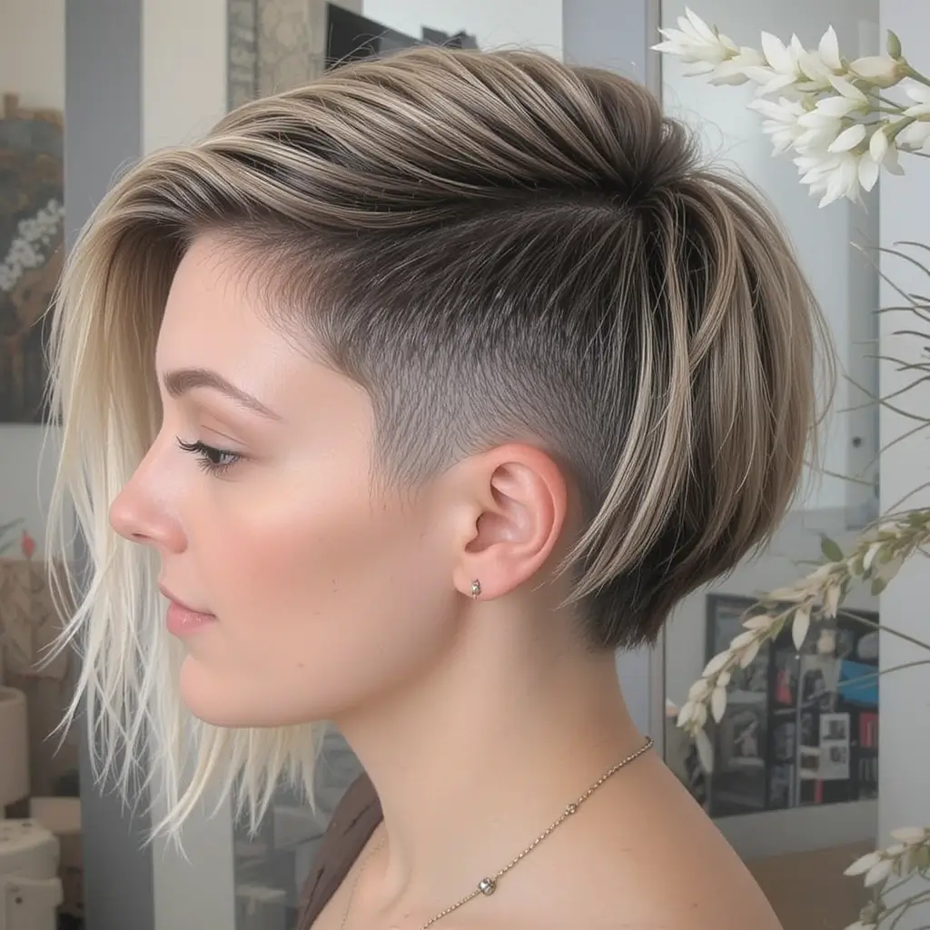 Undercut Bob with Highlights