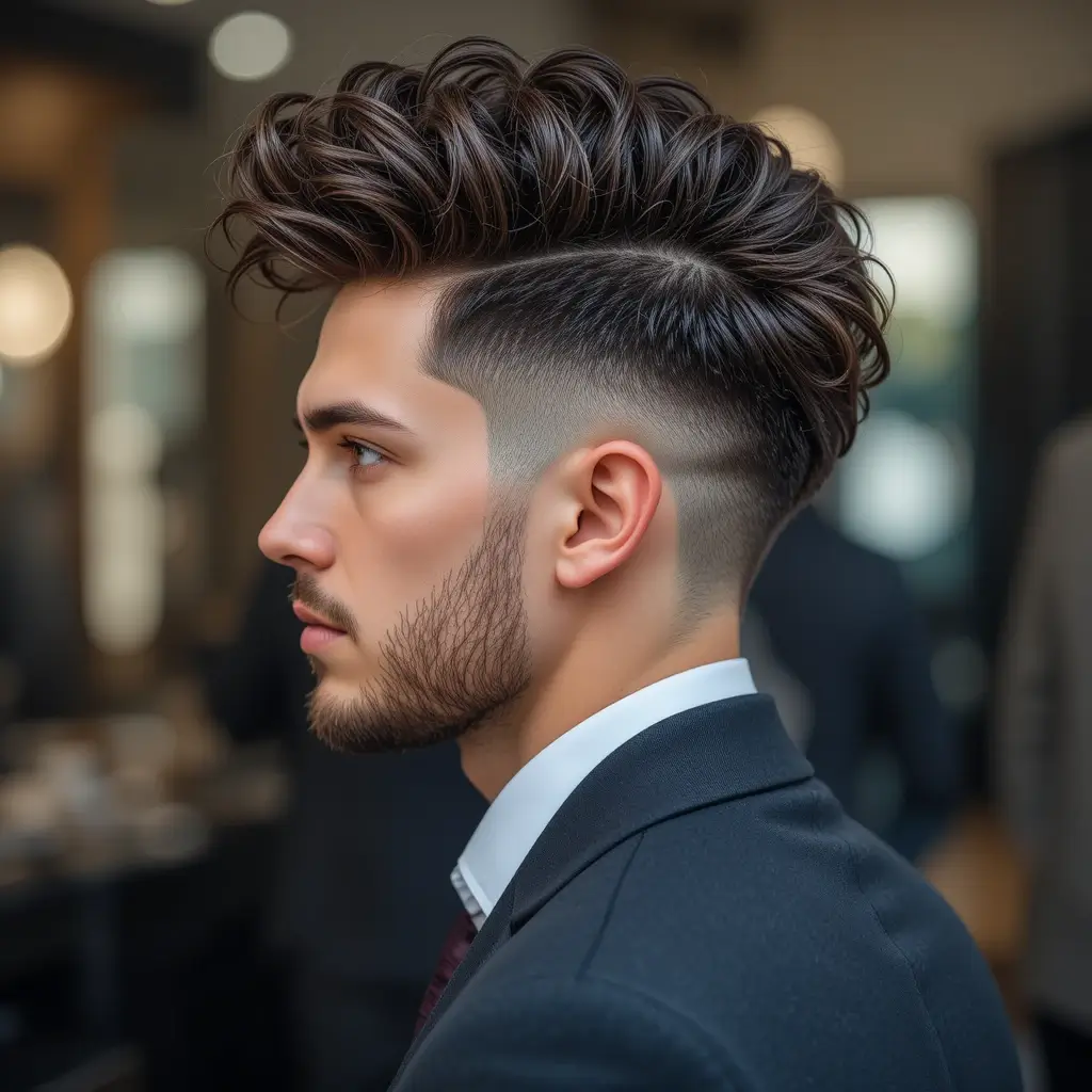 Voluminous Curly Quiff