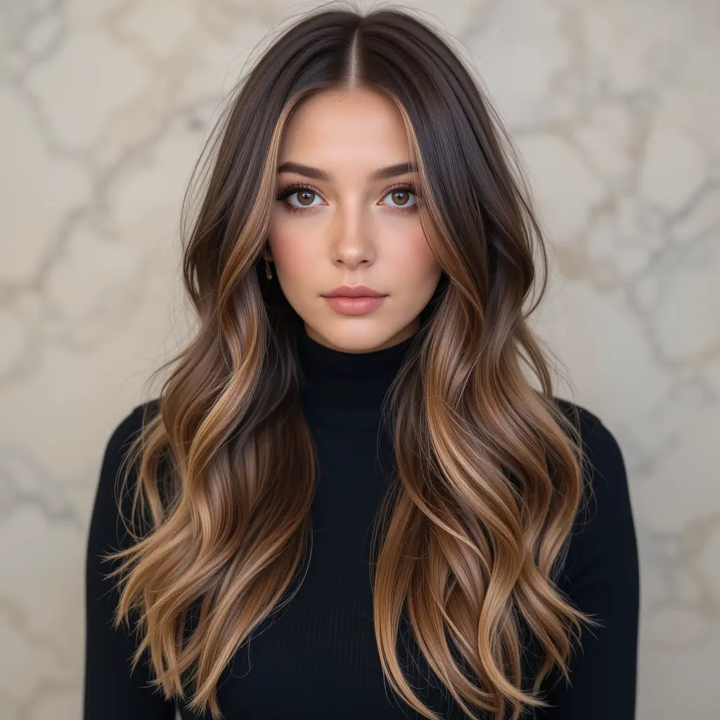 Warm Brown with Golden Lowlights