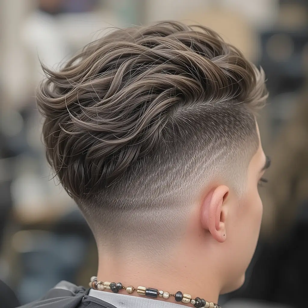 Wavy Hair Faded Undercut