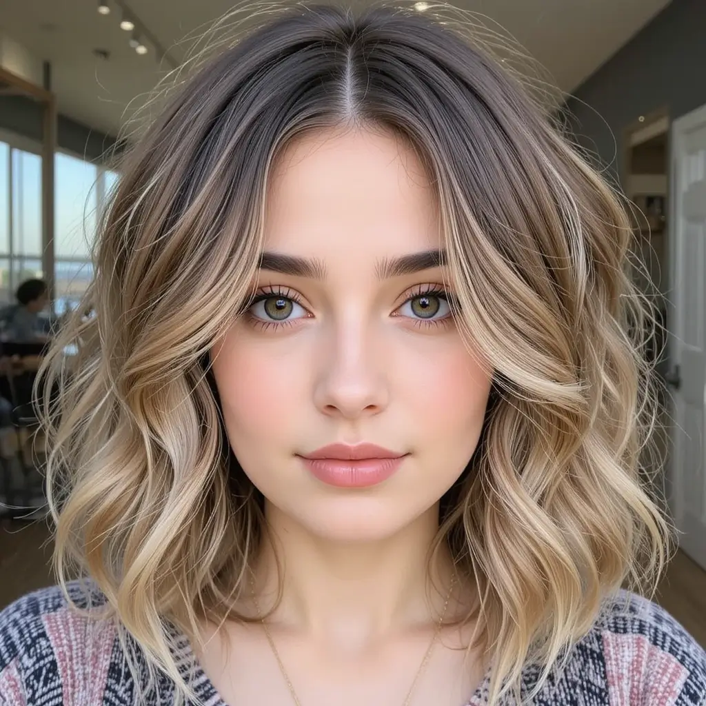 Wavy Shag with Middle Part