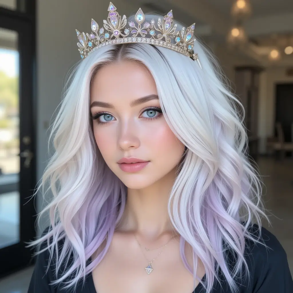 White Blonde with Lilac Melt