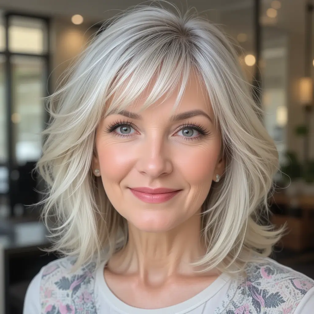 Wispy Bangs with Medium Length