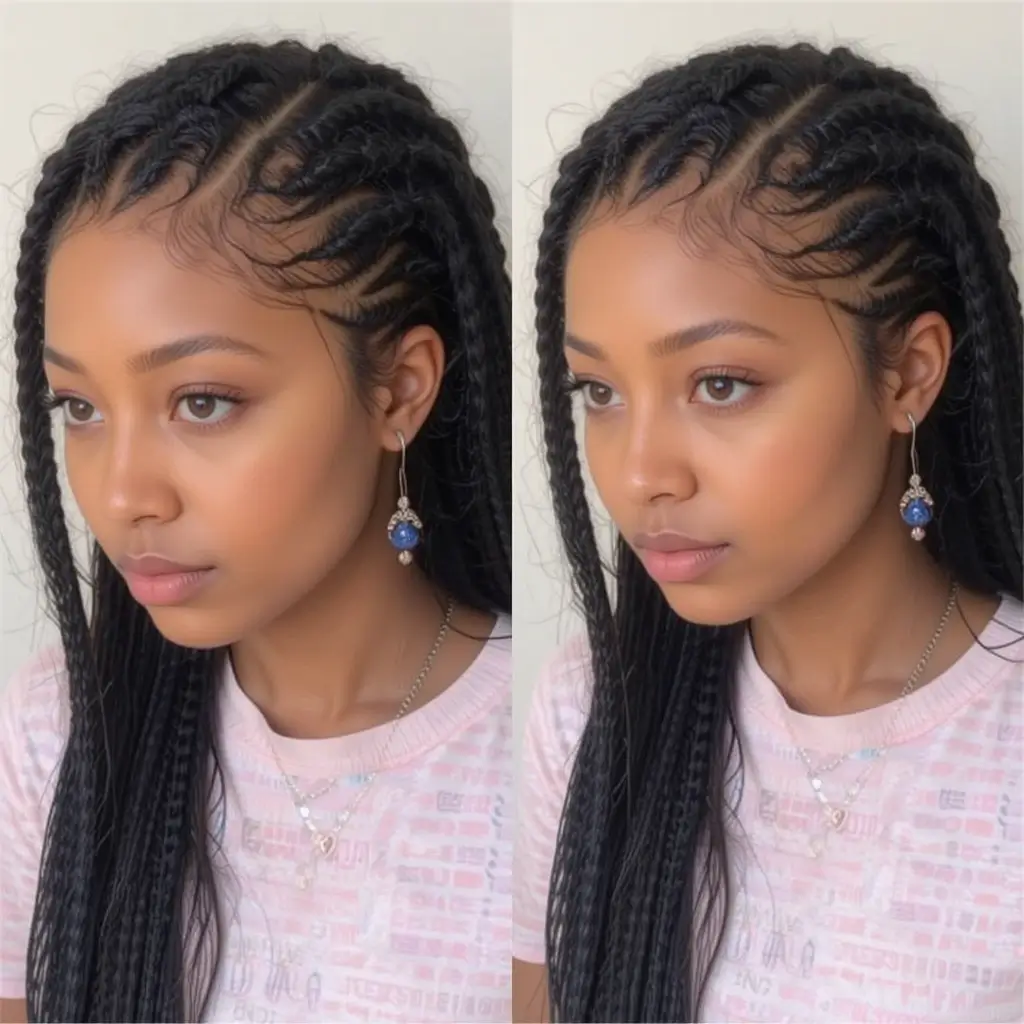 Zigzag Part Fulani Braids