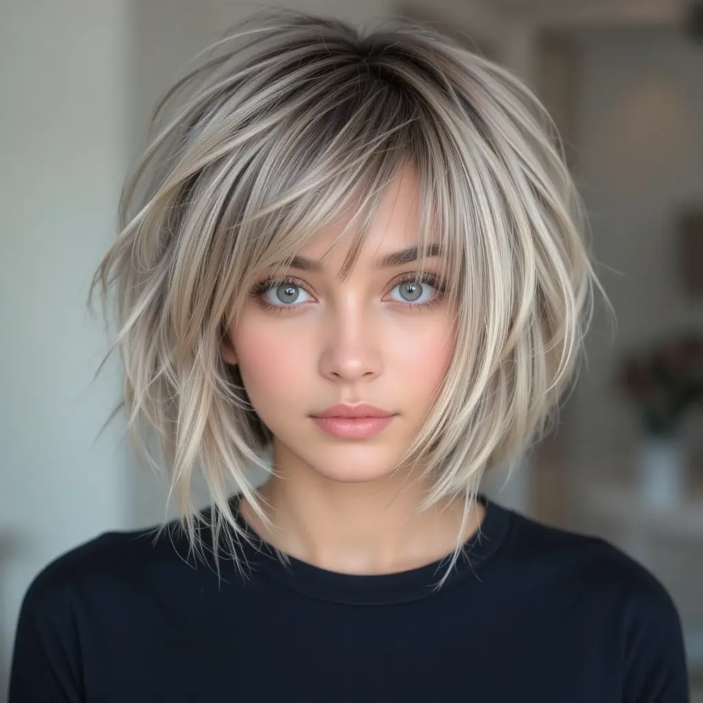 extured Bob with Choppy Layers