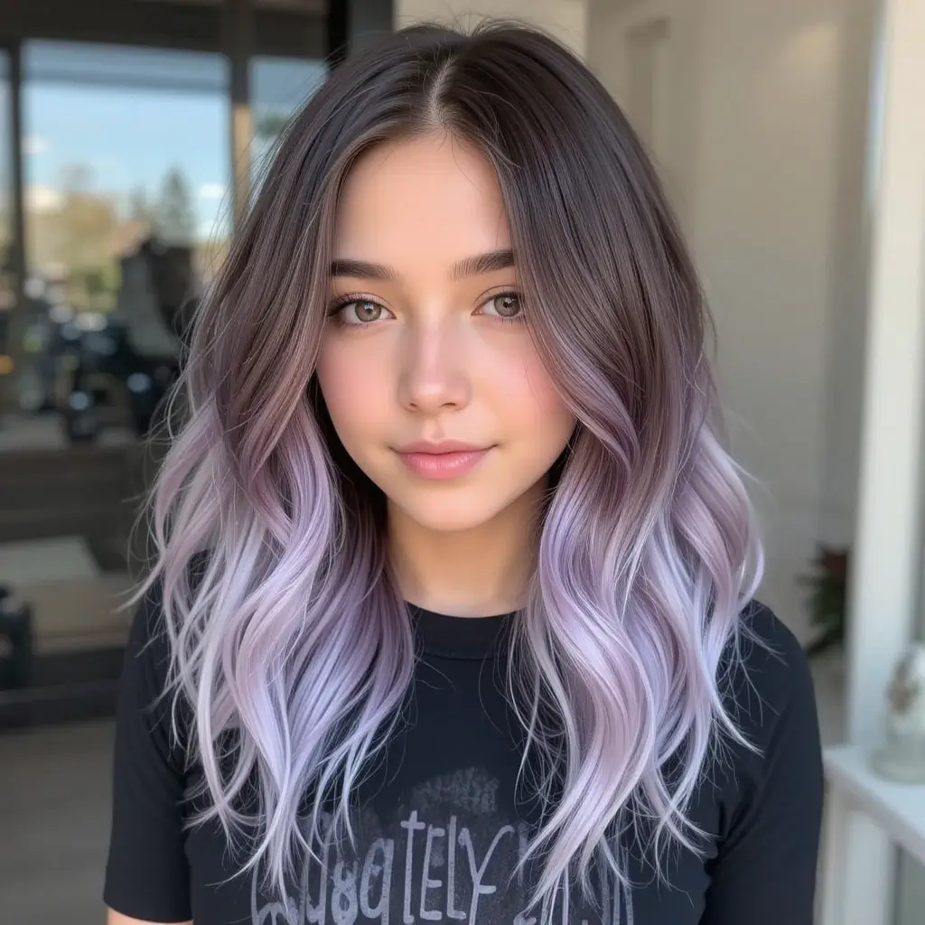 Ash Brown with Lavender Ends