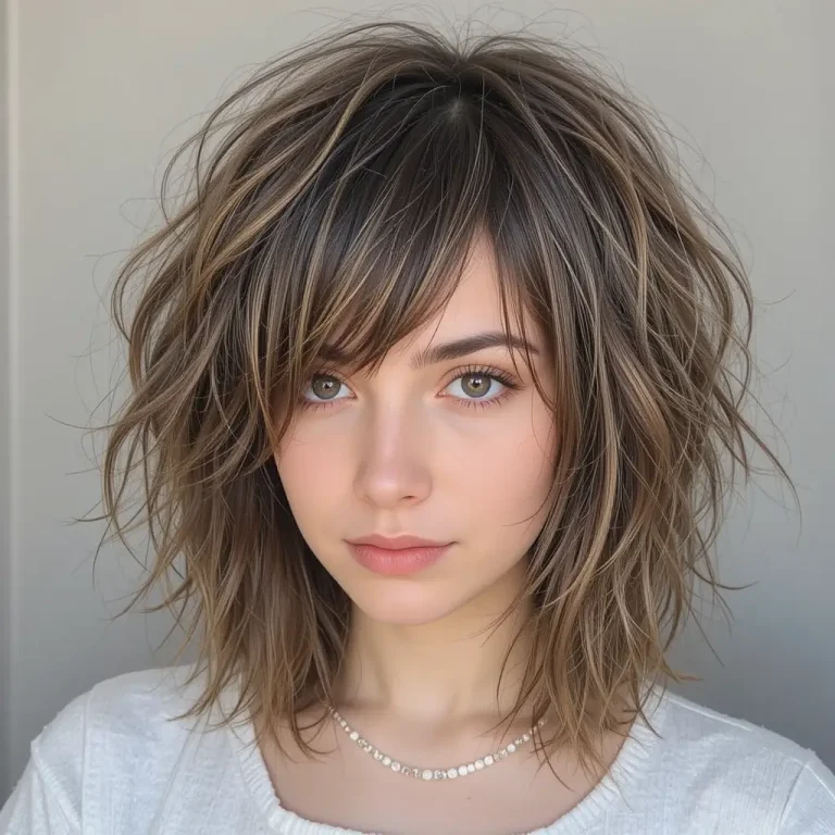 wolf cut with curtain bangs