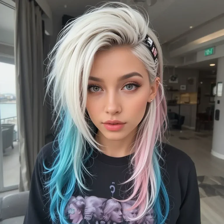 y2k skunk hair