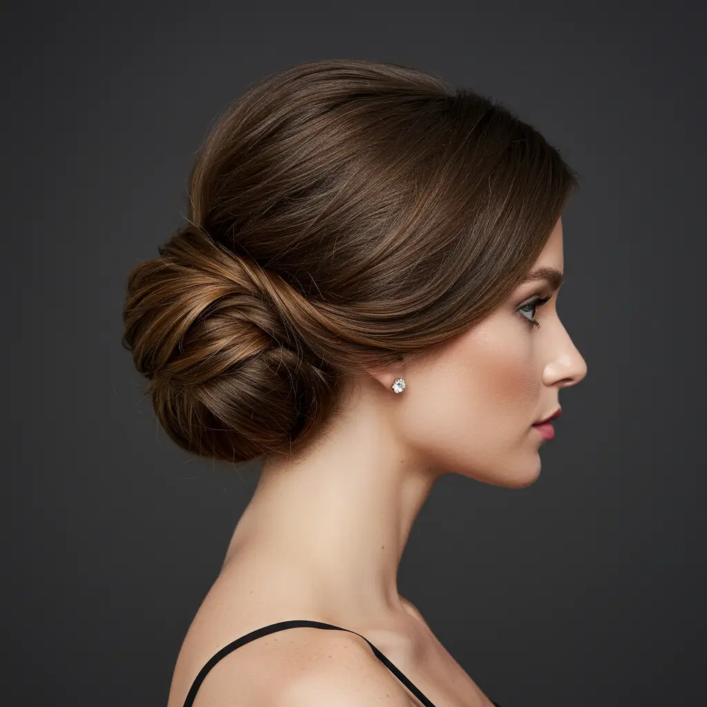 Low Bun with Side Tuck