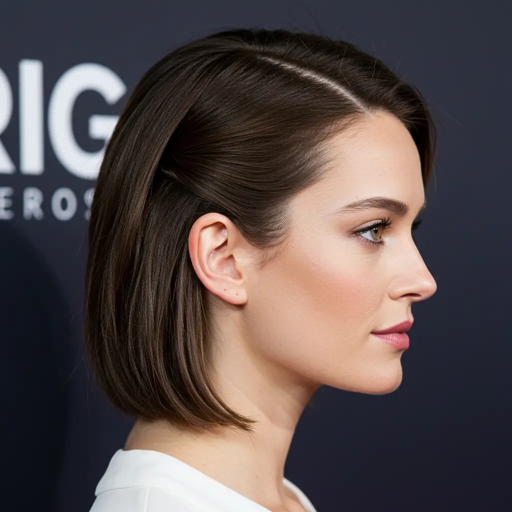 Side Part with Ear Tuck