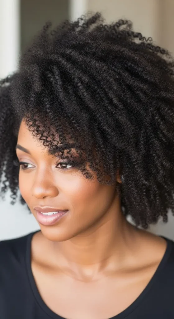 Afro with Side Part