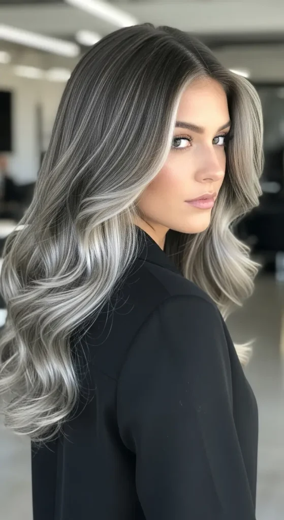 Ash Blonde Highlights for a Cool Contrast