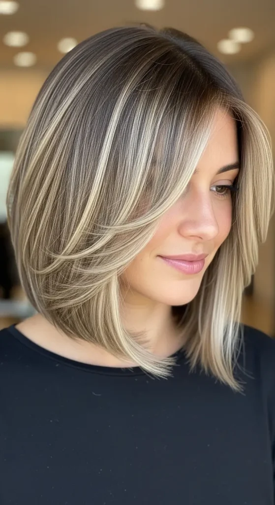Ash Blonde Money Piece with Chocolate Brown Base