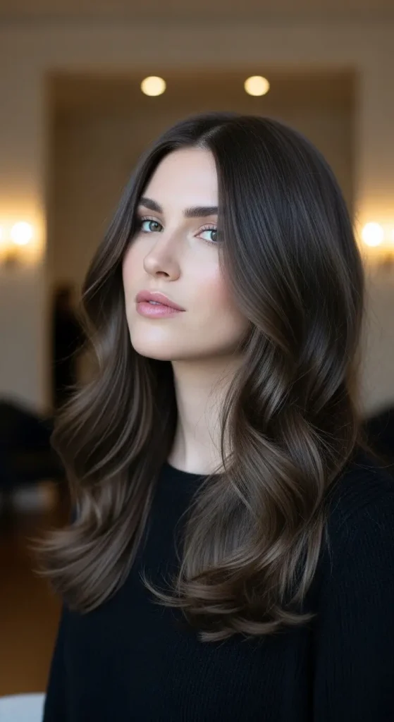 Ashy Dark Brown Hair