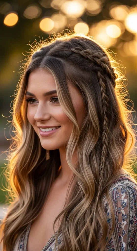 Boho Braids with Loose Waves