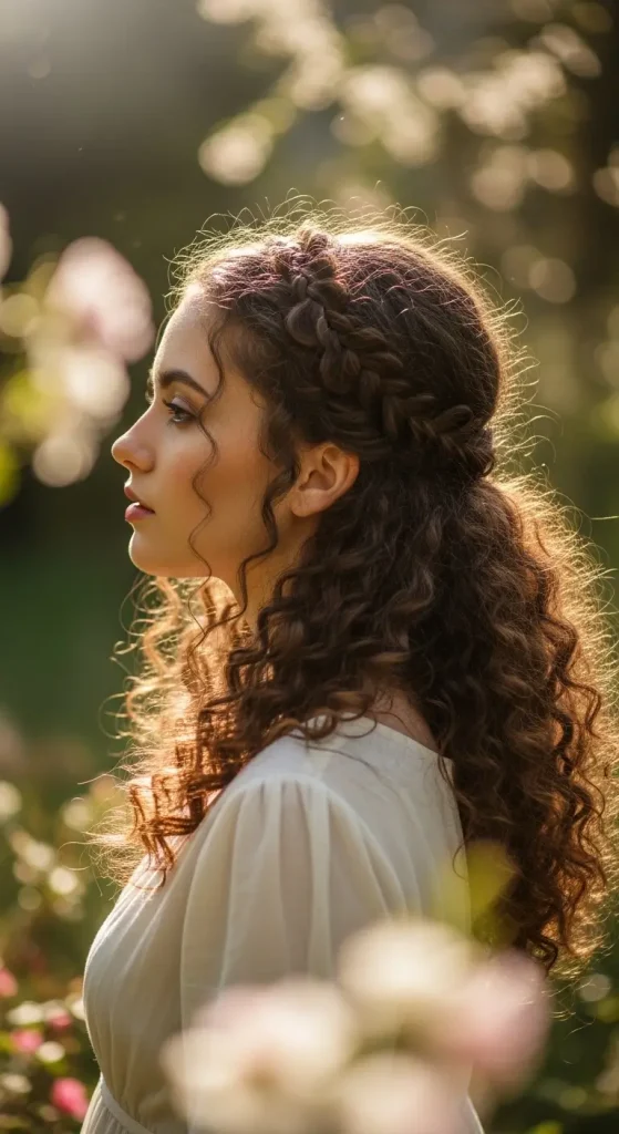 Braided Crown for Curls