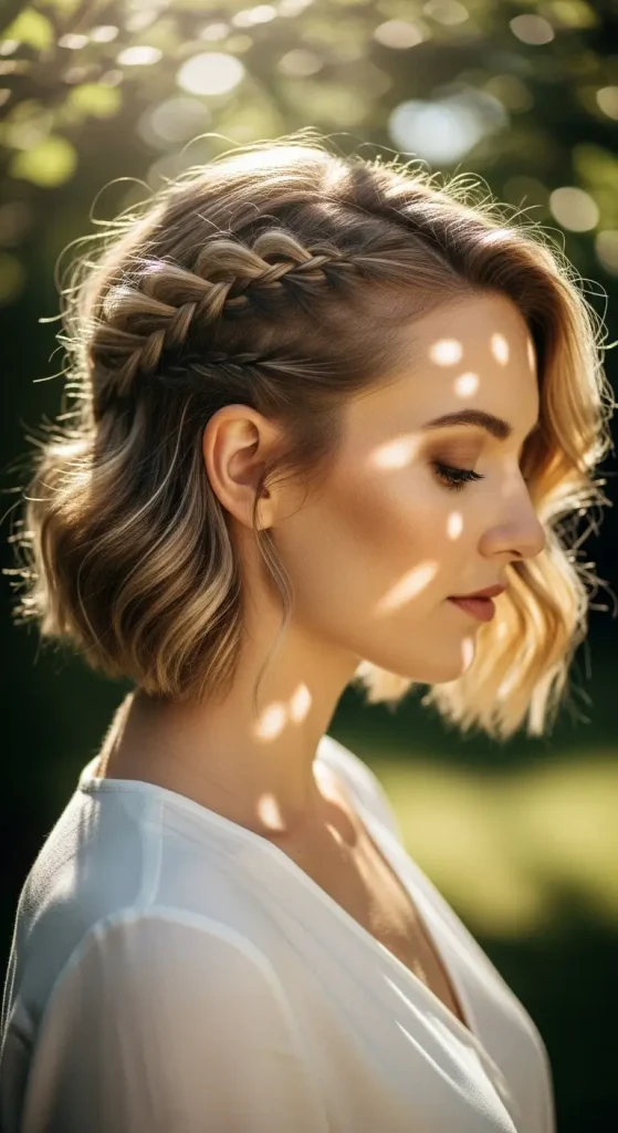 Braided Crown for Short Hair