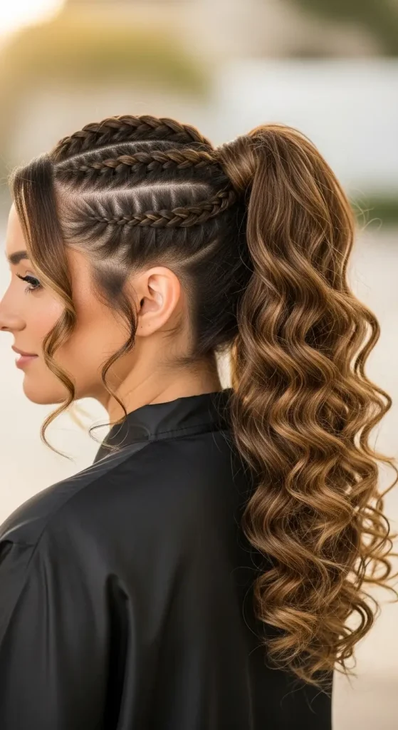 Braided Ponytail with Curls