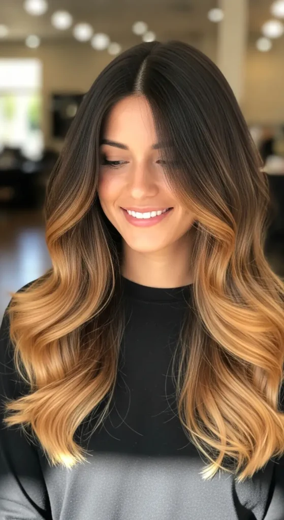 Brunette Balayage with Toffee Highlights