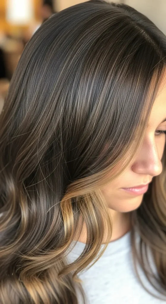 Caramel Babylights on Dark Brown Hair