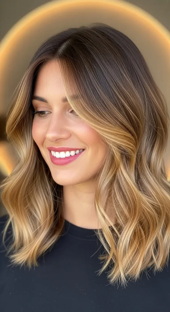Caramel Balayage on Layered Lob