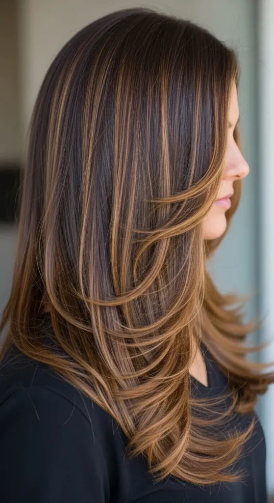 Caramel-Infused Dark Brown Hair