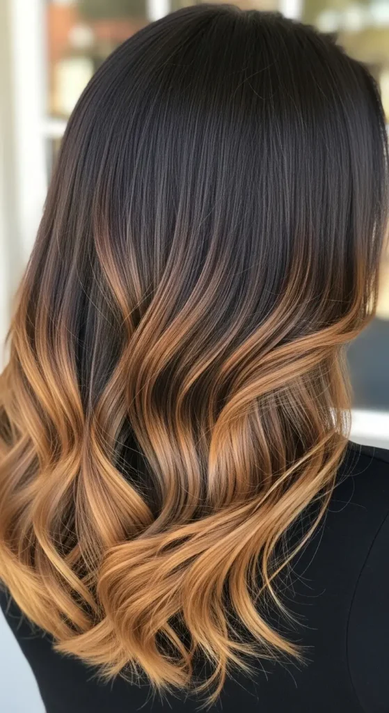 Caramel Ombre on Dark Brown Hair