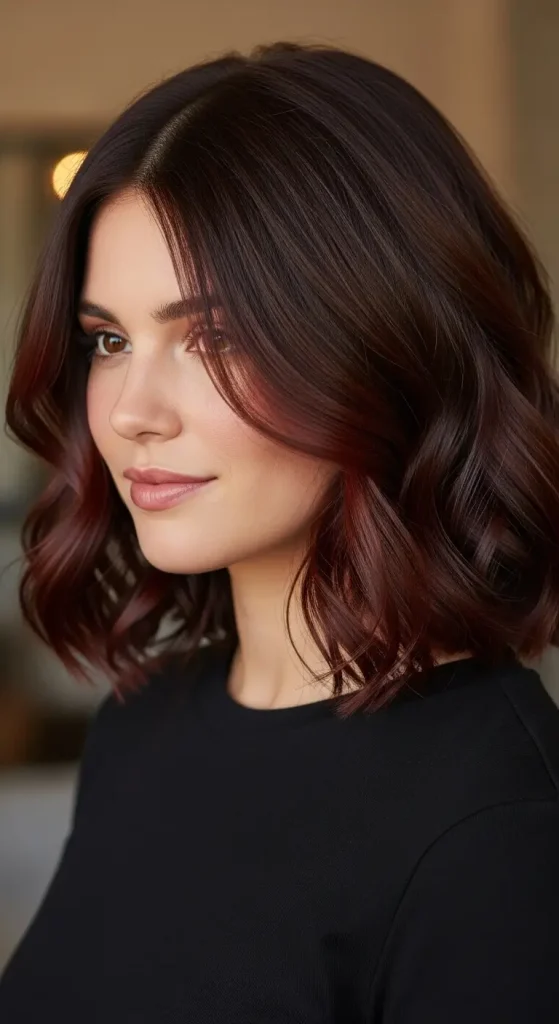 Chocolate Brown Hair with Mahogany Lowlights