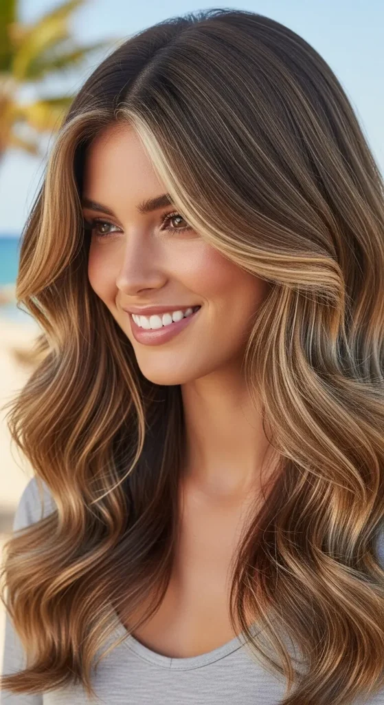 . Chocolate Brown with Blonde Highlights