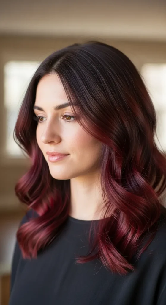 Chocolate Brown with Crimson and Burgundy Mix