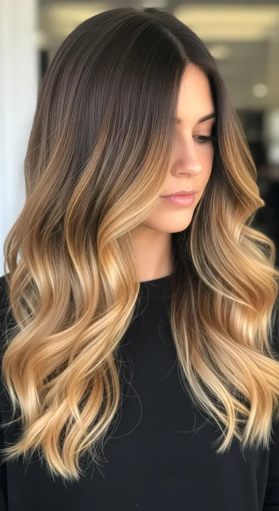 Chocolate Brown with Honey-Caramel Balayage