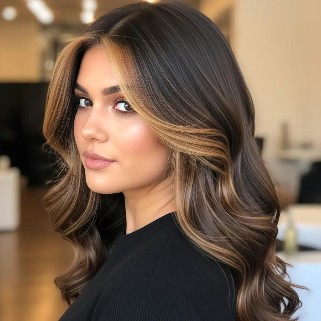 Chocolate Brown with Toffee Money Piece