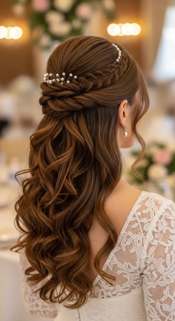 Curled Half Updo