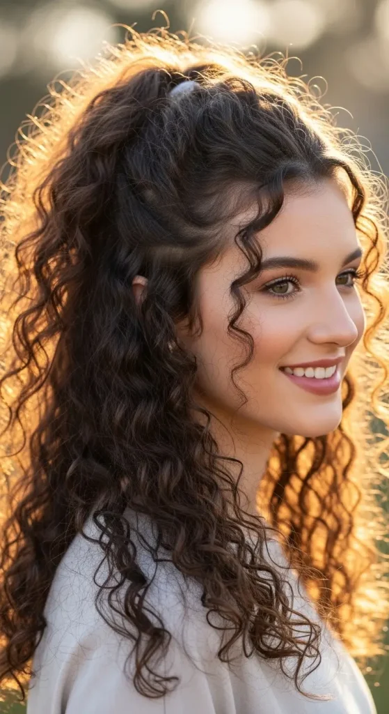 Curly Half Ponytail