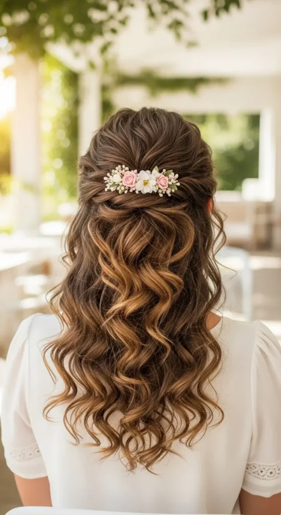 Curly Half-Updo