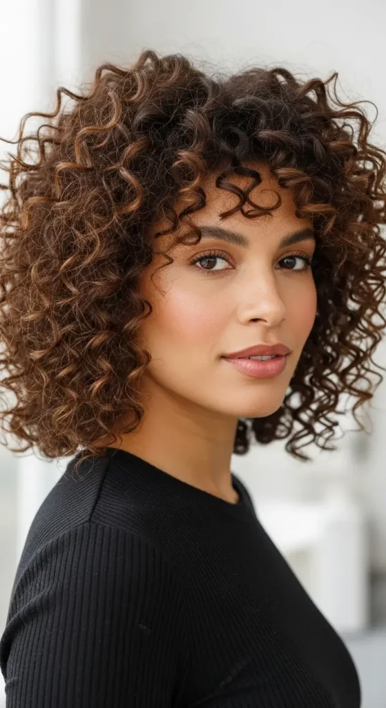 Curly Shoulder Length Hair