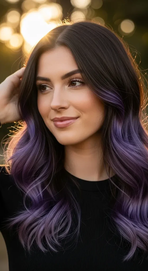  Dark Brown Hair with Subtle Violet Lowlights