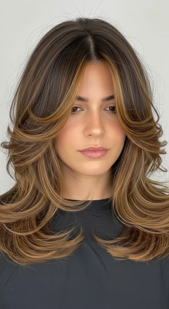 Dark Brown Hair with Toffee Caramel Highlights