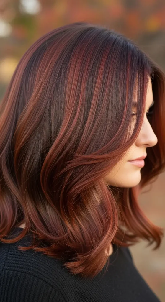 Dark Brown with Auburn Highlights