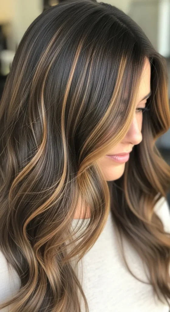 Dark Brown with Caramel Highlights