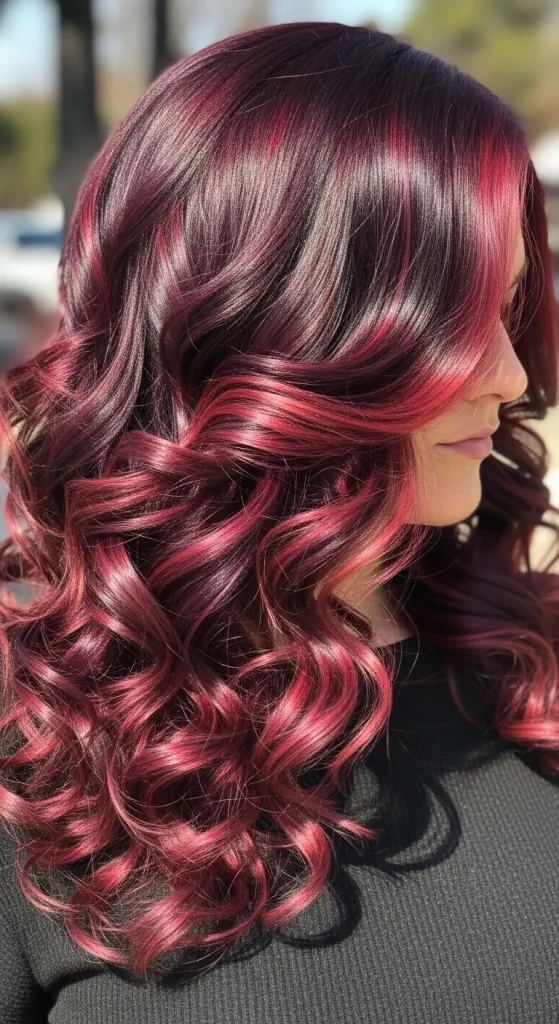 Deep Burgundy Calico Curls