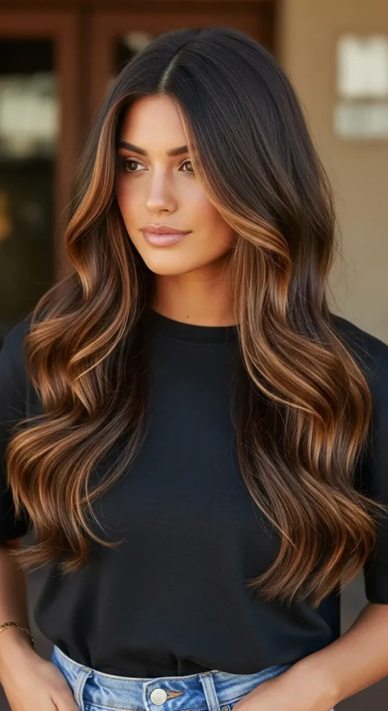 Dimensional Dark Brown Hair with Highlights