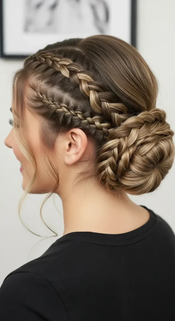 Double Dutch Braids into Bun
