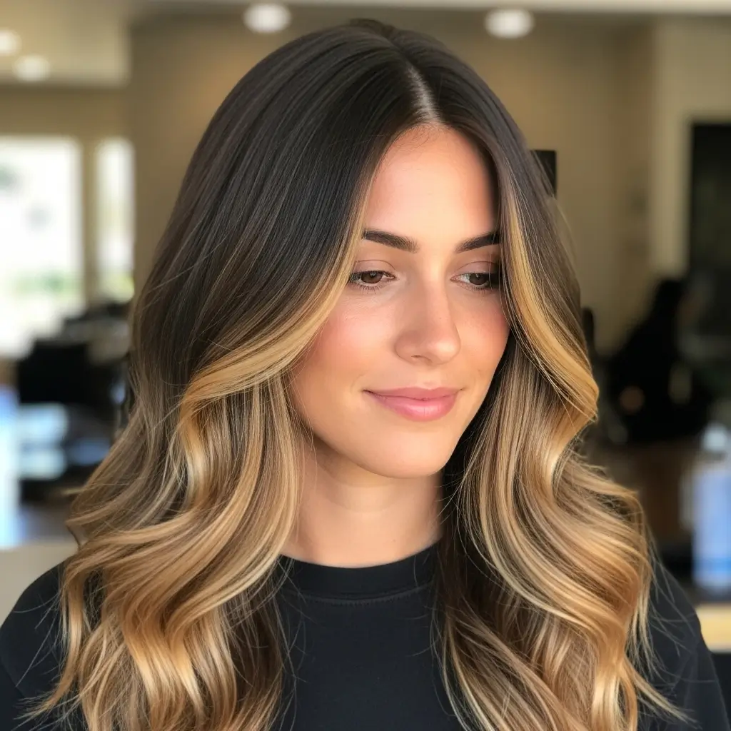 Face-Framing Balayage Money Piece