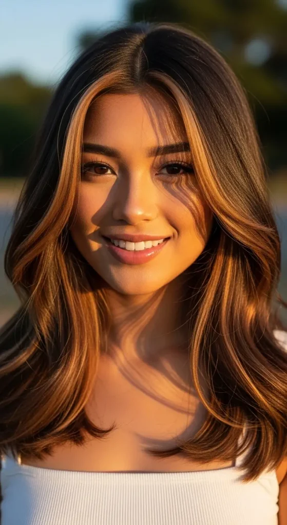 Face-Framing Caramel Highlights