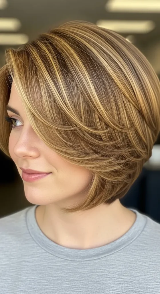 Golden Bronze Calico Layered Cut