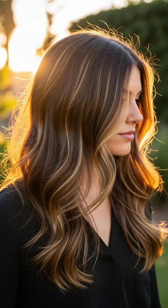 Golden Dark Brown Hair
