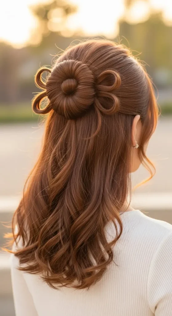Half-Up Bow Bun