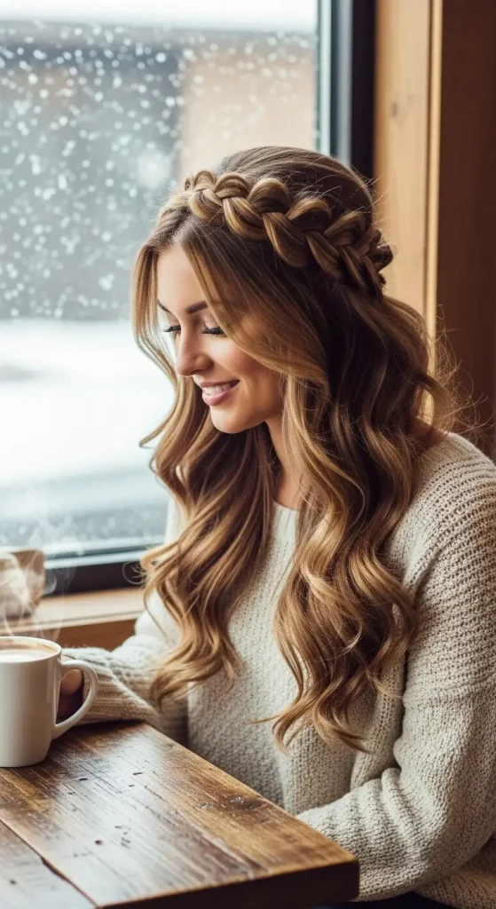 . Half-Up Braided Crown