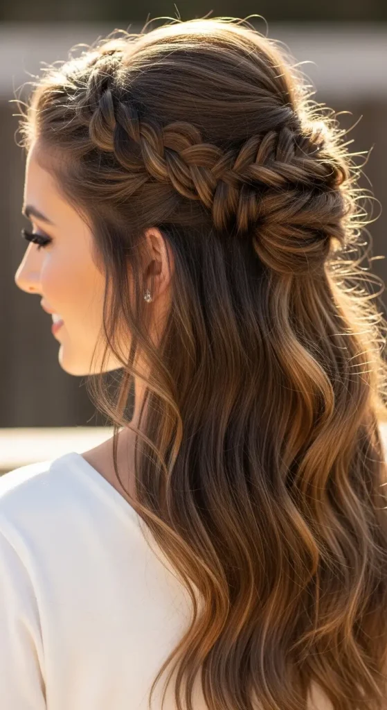 . Half-Up Braided Style